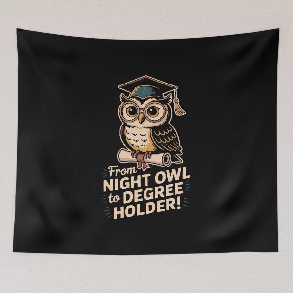 Item preview, From Night Owl to Degree Holder – Funny Graduation Gift for Students designed and sold by ThatBBStore.