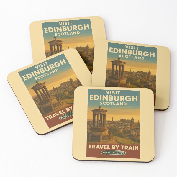 Item preview, Visit Edinburgh - Vintage-style Tourism Poster designed and sold by curseofkazar.