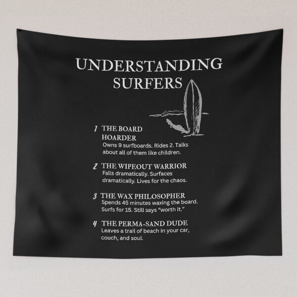 Item preview, Understanding Surfers – Funny Wave Life Humor for Beach Addicts – Black designed and sold by PsyFlow35.