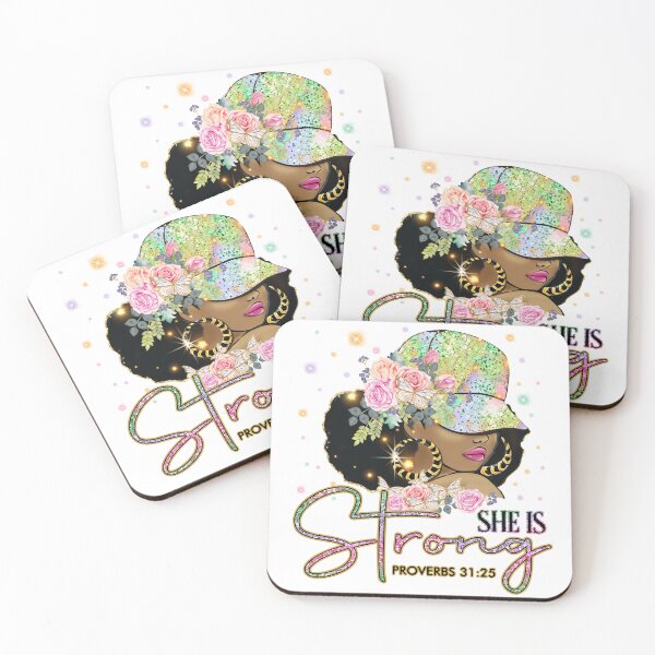 Item preview, She is strong bible quote designed and sold by MoonCatLab.