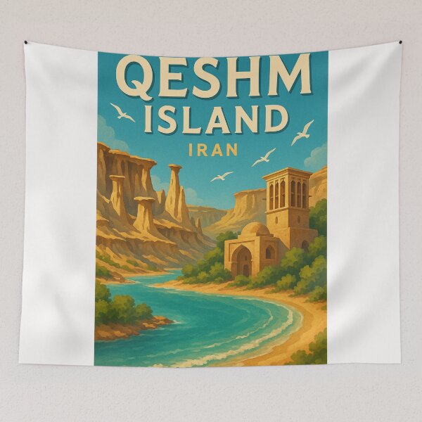 Item preview, Qeshm Island Iran with Wind Tower and Hoodoo Formations designed and sold by Places On Earth.