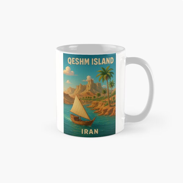 Item preview, Qeshm Island Iran with Sailboat and Palm-Lined Coast designed and sold by Places On Earth.