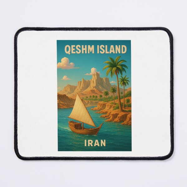 Item preview, Qeshm Island Iran with Sailboat and Palm-Lined Coast designed and sold by Places On Earth.