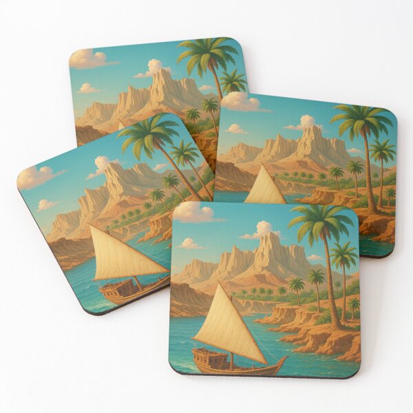 Item preview, Qeshm Island Iran with Sailboat and Palm-Lined Coast designed and sold by Places On Earth.