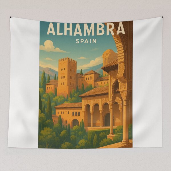 Item preview, Alhambra Spain with Islamic Architecture and Mountain View designed and sold by Places On Earth.