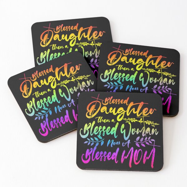 Item preview, Blessed Daughter to Blessed Mom – Christian Typography & cross symbol Mothers day Rainbow color Design designed and sold by ZechJohnRB.