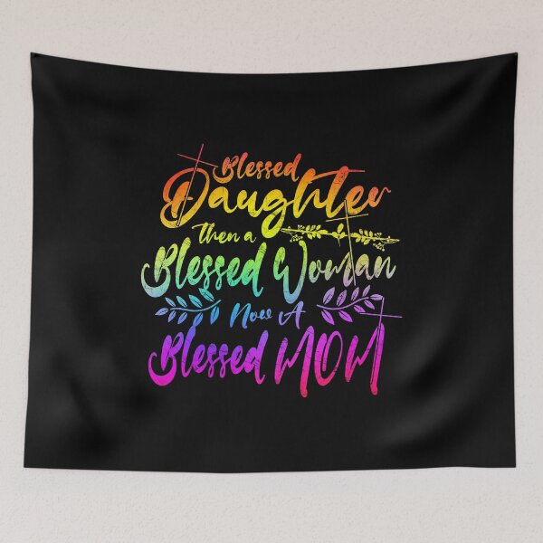 Item preview, Blessed Daughter to Blessed Mom – Christian Typography & cross symbol Mothers day Rainbow color Design designed and sold by ZechJohnRB.