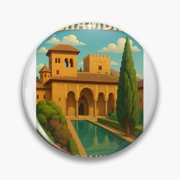 Item preview, Alhambra Spain Garden Courtyard and Reflected Pool designed and sold by Places On Earth.