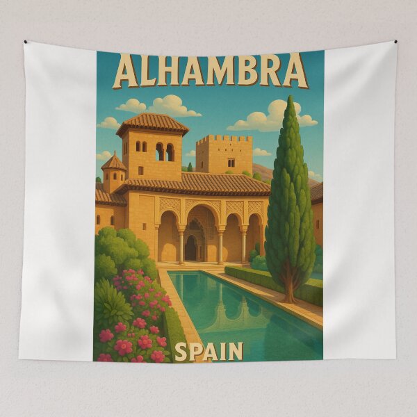 Item preview, Alhambra Spain Garden Courtyard and Reflected Pool designed and sold by Places On Earth.