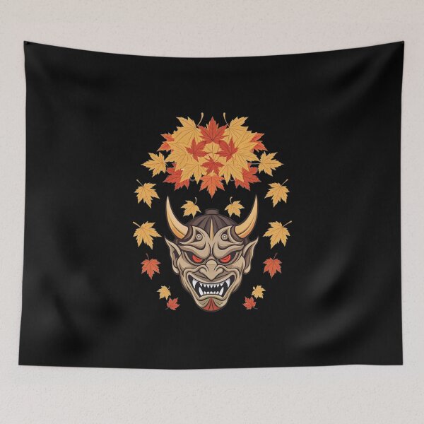 Item preview, Hannya Mask Golden Leaves Requiem designed and sold by Alahchin Art.