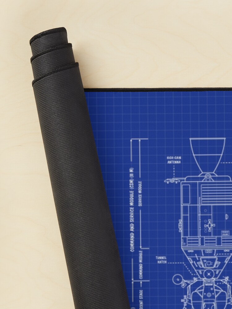 Thumbnail 2 of 5, Mouse Pad, Apollo Program (Blueprint) designed and sold by BGALAXY.