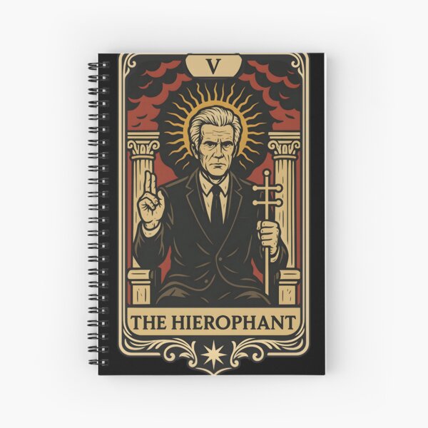 Artikel-Vorschau von Dr. Brenner Tarotkarten-Shirt – Der Hierophant | Dunkle Stranger Things Fan-Art | Vintage-Vektordesign für esoterische Köpfe, designt und verkauft von WAUZ.