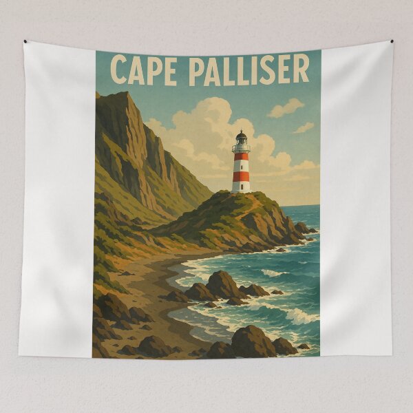 Item preview, Cape Palliser Lighthouse and Rugged Coastal Cliffs designed and sold by Places On Earth.