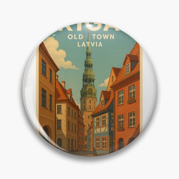 Item preview, Riga Old Town Latvia with St. Peter’s Church Spire designed and sold by Places On Earth.