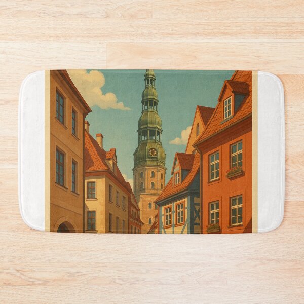 Item preview, Riga Old Town Latvia with St. Peter’s Church Spire designed and sold by Places On Earth.