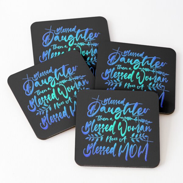 Item preview, Blessed Daughter to Blessed Mom – Christian Typography & cross symbol Mothers day cool blue green Design designed and sold by ZechJohnRB.