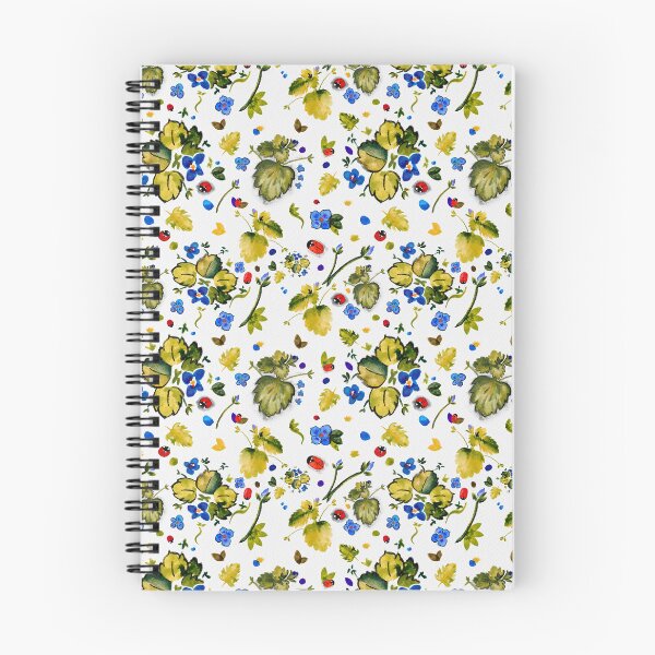 Item preview, 081 Ladybug visits speedwell in yellow, blue and charcoal designed and sold by monika-holle.