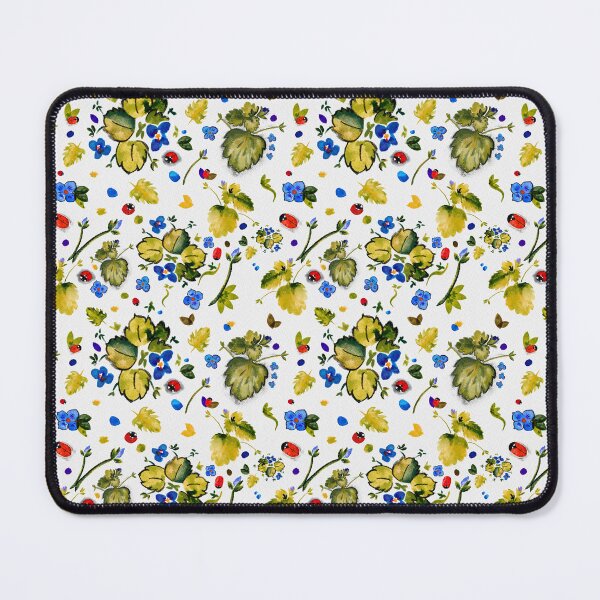Item preview, 081 Ladybug visits speedwell in yellow, blue and charcoal designed and sold by monika-holle.