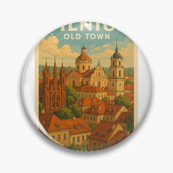 Item preview, Vilnius Lithuania Old Town Rooftop View designed and sold by Places On Earth.