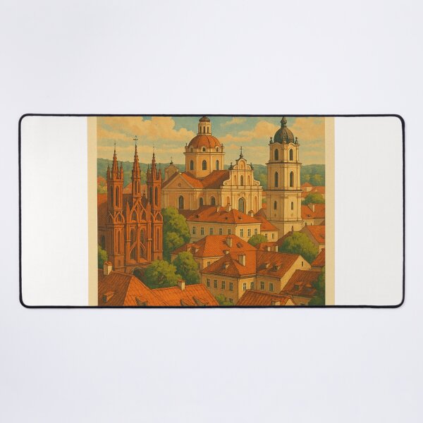 Item preview, Vilnius Lithuania Old Town Rooftop View designed and sold by Places On Earth.
