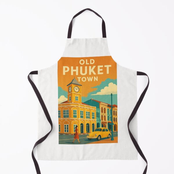 Item preview, Old Phuket Town Thailand with Clock Tower and Colorful Shophouses designed and sold by Places On Earth.
