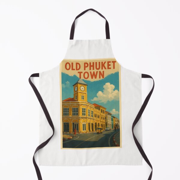 Item preview, Phuket Old Town Street with Clock Tower and Tuk-Tuk designed and sold by Places On Earth.