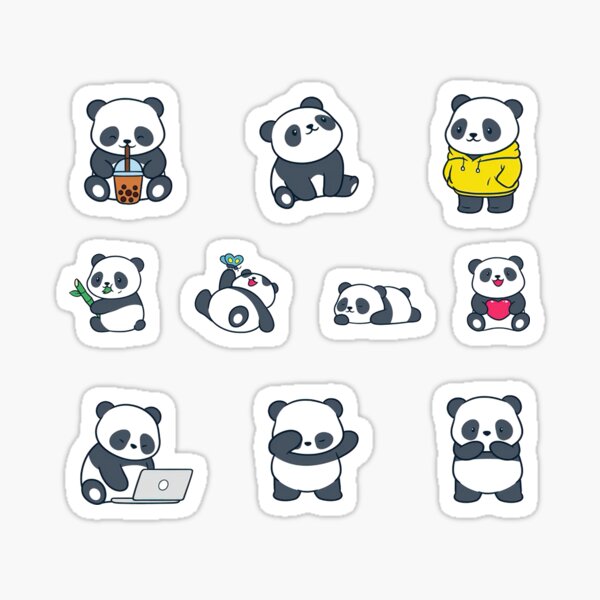 Item preview, Cute Panda Set designed and sold by graphic-genie.