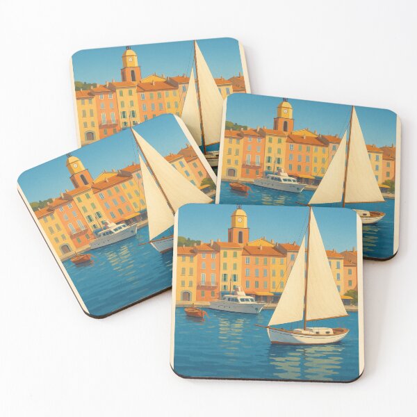 Item preview, Sailboats in the Port of Saint-Tropez, France designed and sold by Places On Earth.