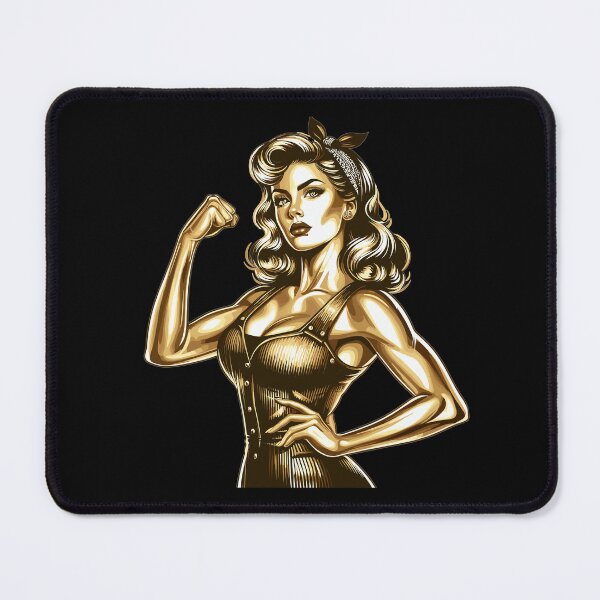 Item preview, Strong cool woman rockabilly style gold gift designed and sold by Pineapple-Tree.