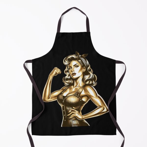 Item preview, Strong cool woman rockabilly style gold gift designed and sold by Pineapple-Tree.