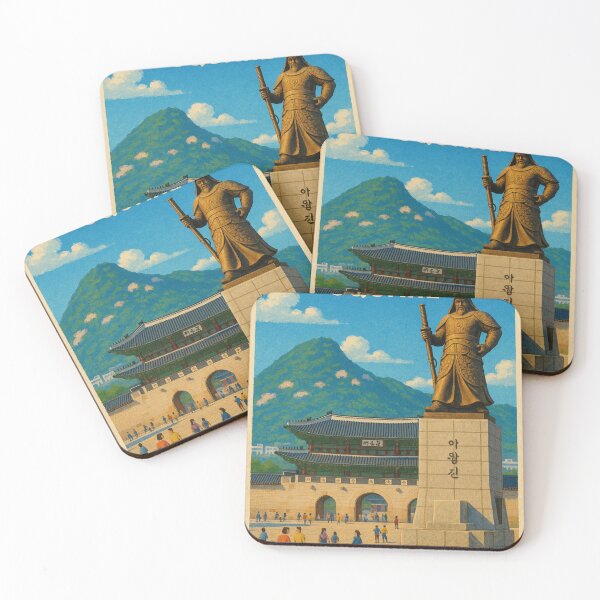Item preview, Admiral Yi and Gyeongbokgung Gate at Gwanghwamun Square designed and sold by Places On Earth.