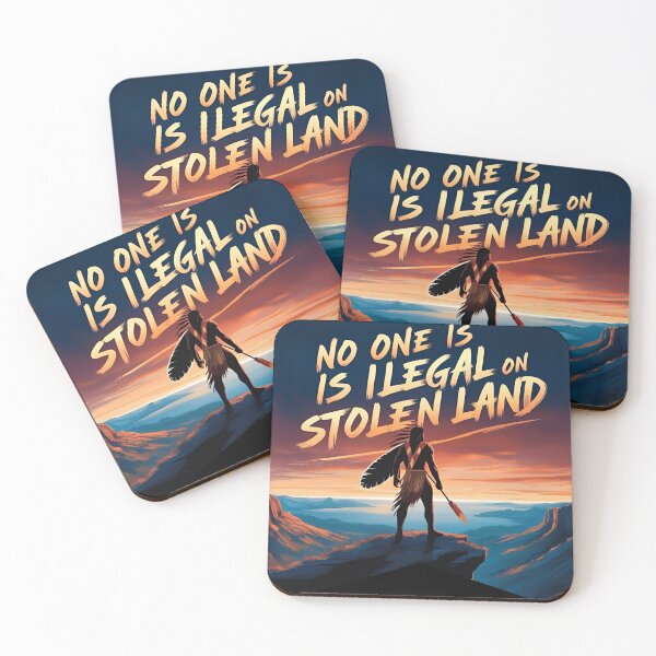 Item preview, No One is Illegal Native Warrior designed and sold by ChicTrendz.