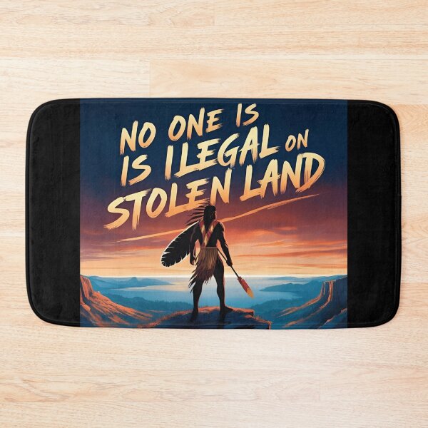 Item preview, No One is Illegal Native Warrior designed and sold by ChicTrendz.