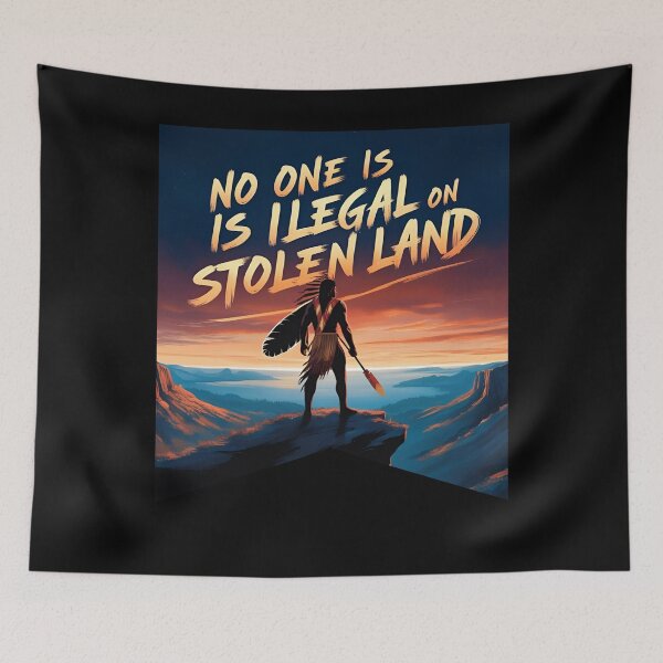 Item preview, No One is Illegal Native Warrior designed and sold by ChicTrendz.