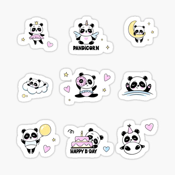 Item preview, Cute Panda Set designed and sold by graphic-genie.