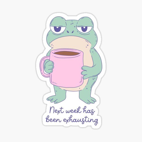 Item preview, Exhausted Frog Coffee Chaos Week Mood designed and sold by Jess.a.creates.