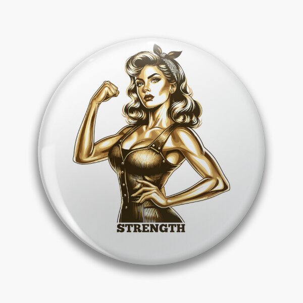 Item preview, Strength strong woman Rockabilly style gold gift designed and sold by Pineapple-Tree.