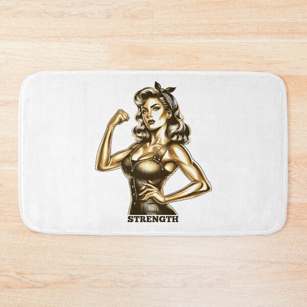 Item preview, Strength strong woman Rockabilly style gold gift designed and sold by Pineapple-Tree.