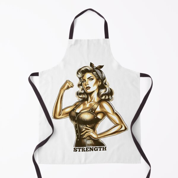 Item preview, Strength strong woman Rockabilly style gold gift designed and sold by Pineapple-Tree.