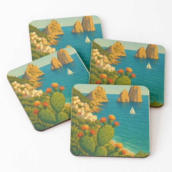 Item preview, Capri Coastline with Faraglioni Rocks and Cactus designed and sold by Aryabek.
