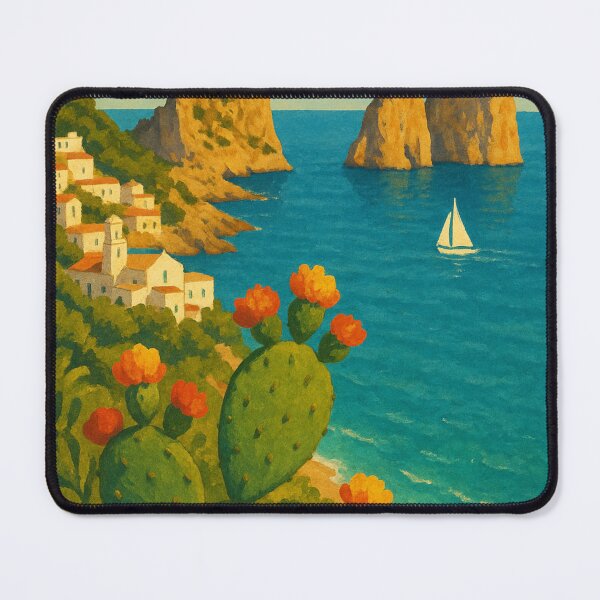 Item preview, Capri Coastline with Faraglioni Rocks and Cactus designed and sold by Aryabek.