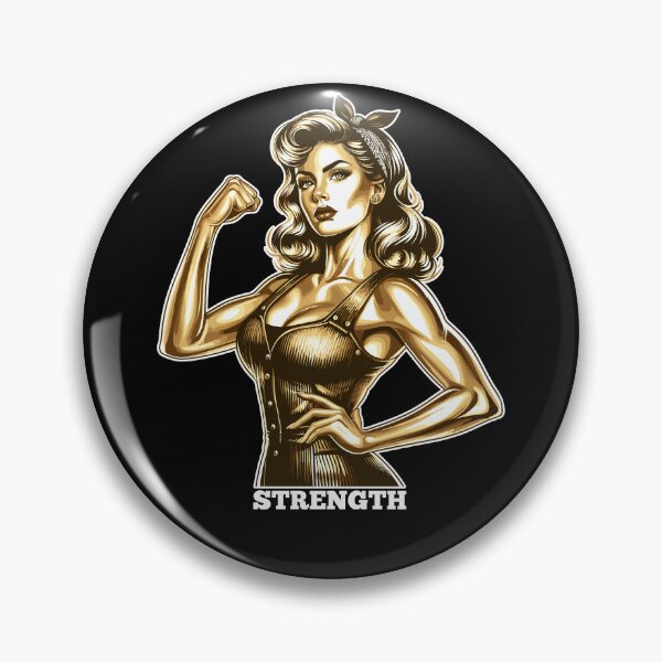 Item preview, Strength strong woman Rockabilly style gold gift designed and sold by Pineapple-Tree.