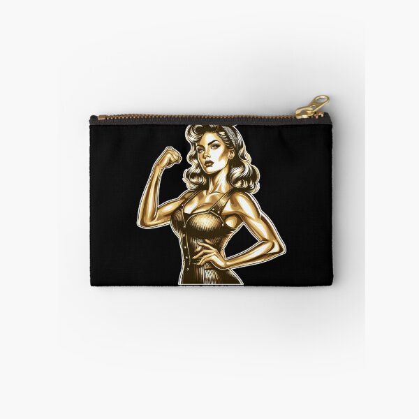 Item preview, Strength strong woman Rockabilly style gold gift designed and sold by Pineapple-Tree.
