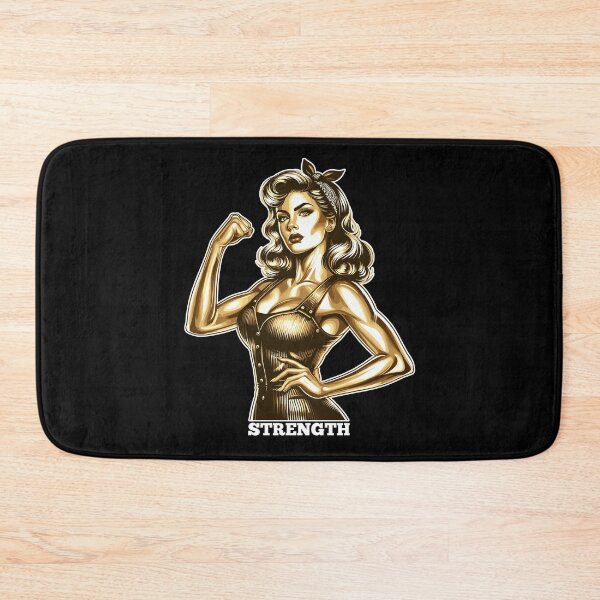 Item preview, Strength strong woman Rockabilly style gold gift designed and sold by Pineapple-Tree.