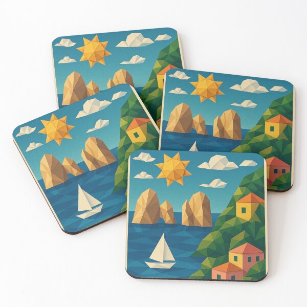 Item preview, Low-Poly Geometric Landscape of Capri designed and sold by Aryabek.