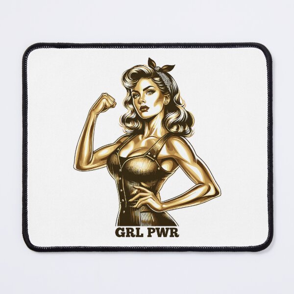Item preview, Strong Woman GRL PWR Rockabilly Gold Gift designed and sold by Pineapple-Tree.