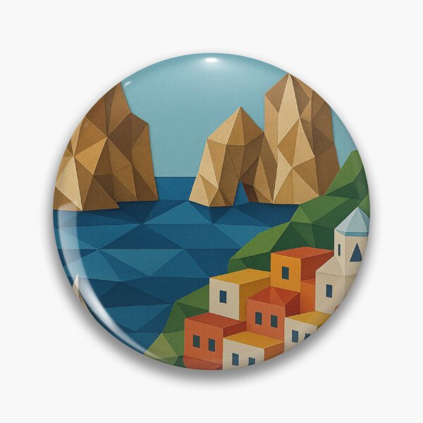 Item preview, Polygonal Capri with Faraglioni and Colorful Town designed and sold by Aryabek.