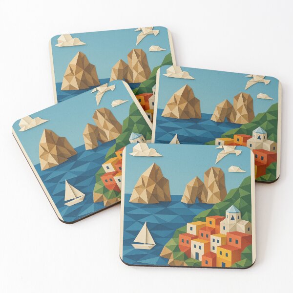 Item preview, Polygonal Capri with Faraglioni and Colorful Town designed and sold by Aryabek.