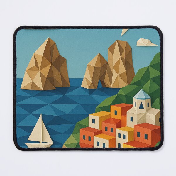 Item preview, Polygonal Capri with Faraglioni and Colorful Town designed and sold by Aryabek.
