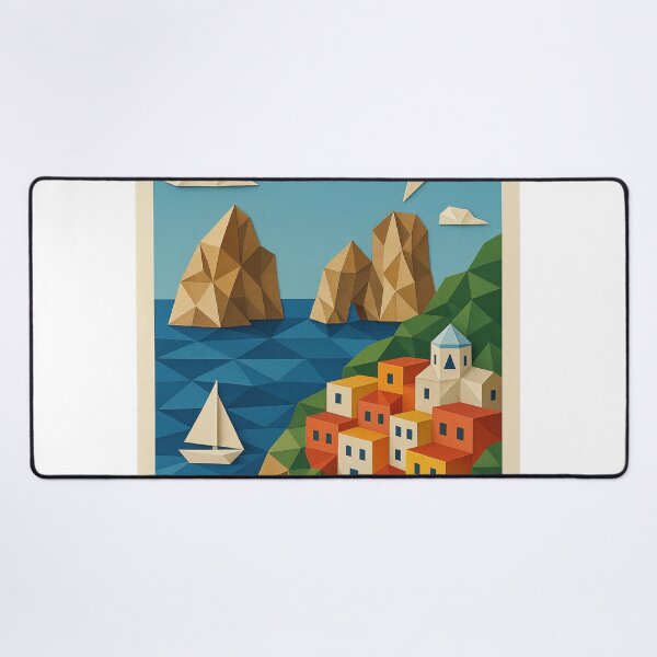 Item preview, Polygonal Capri with Faraglioni and Colorful Town designed and sold by Aryabek.